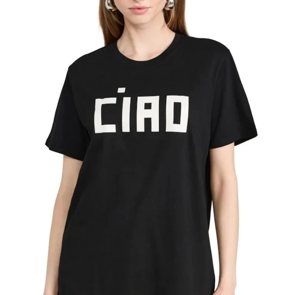 NWT Clare V. Ciao Classic Tee, Black, Size XS